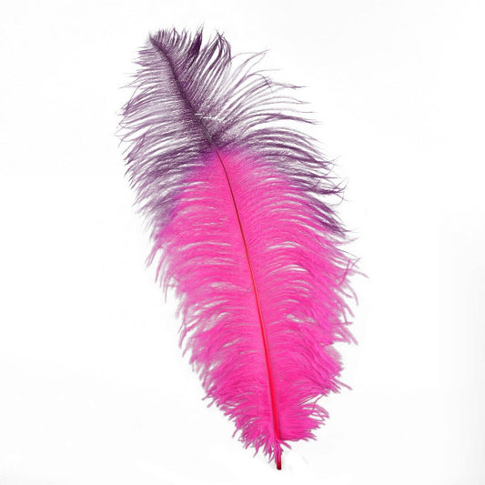 Ostrich Feather Drabs Tipped Selected - Shocking Pink - Purple - Feathers