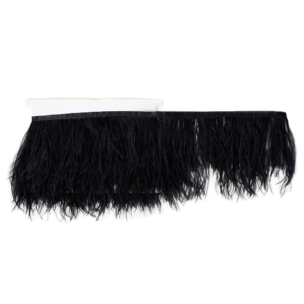 Ostrich Feather Fringe 2PLY - Black - Feathers