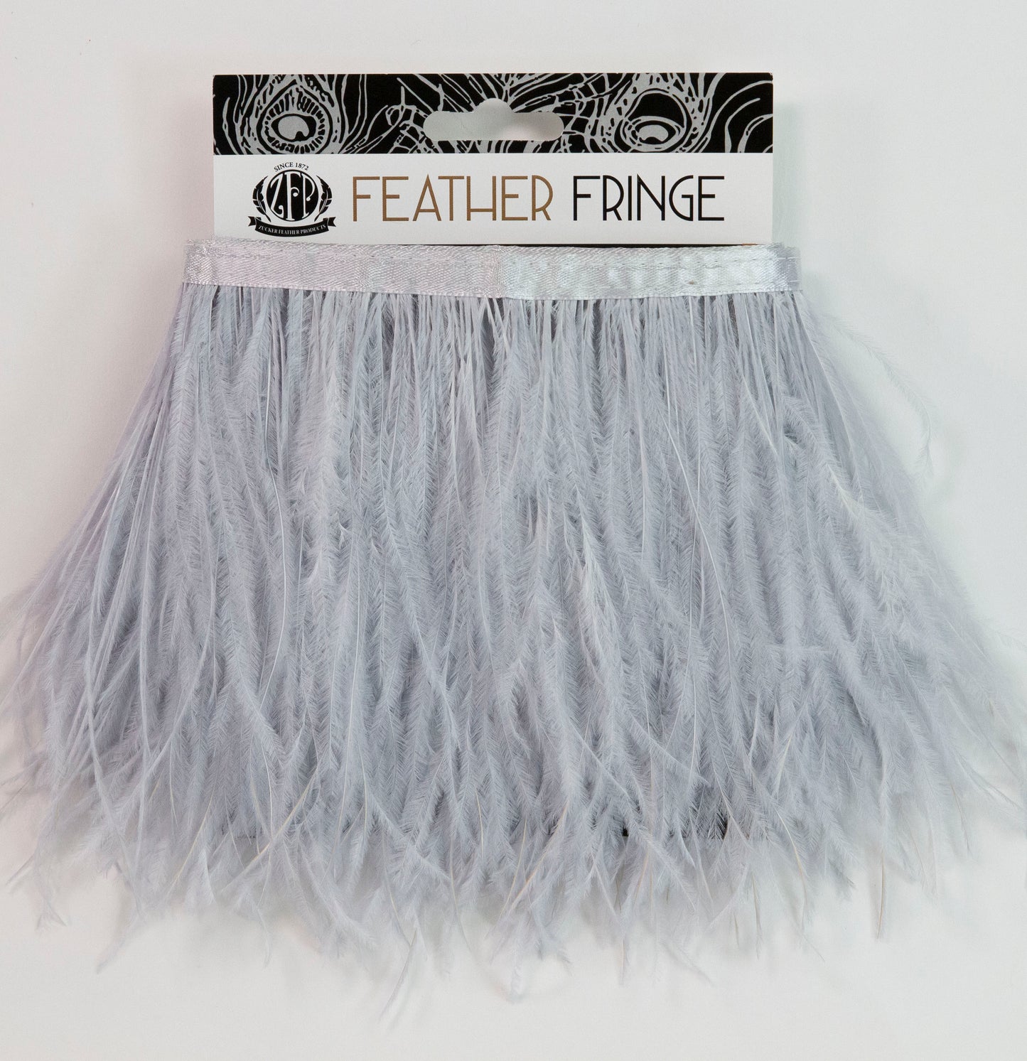 Ostrich Feather Fringe 2PLY - Silver - Feathers