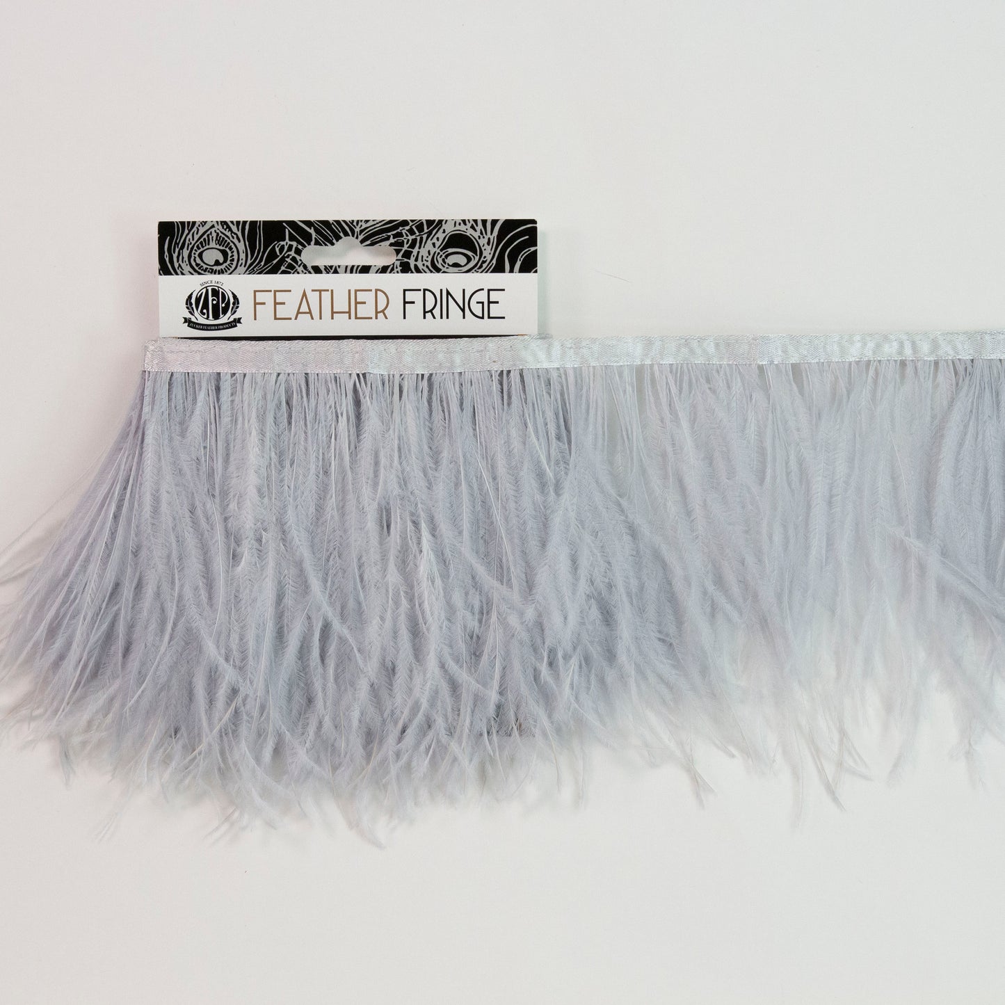 Ostrich Feather Fringe 2PLY - Silver - Feathers