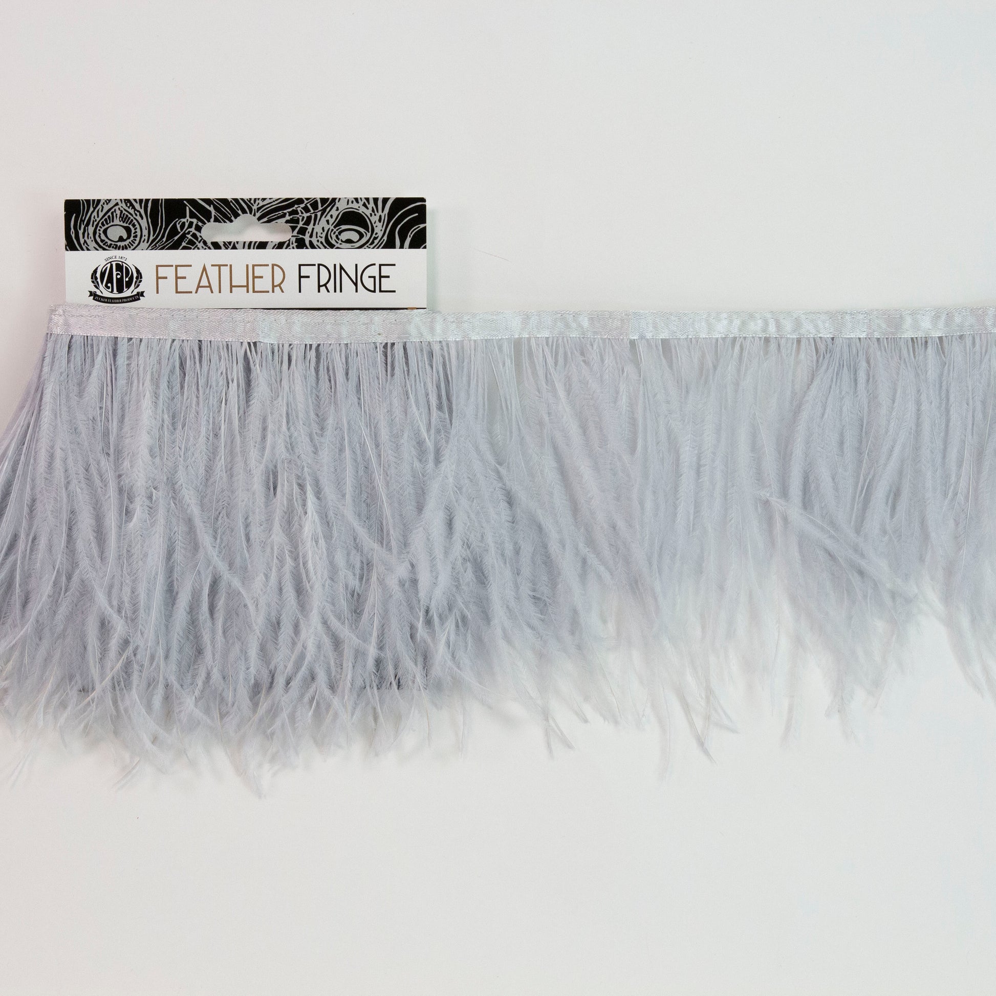 Ostrich Feather Fringe 2PLY - Silver - Feathers