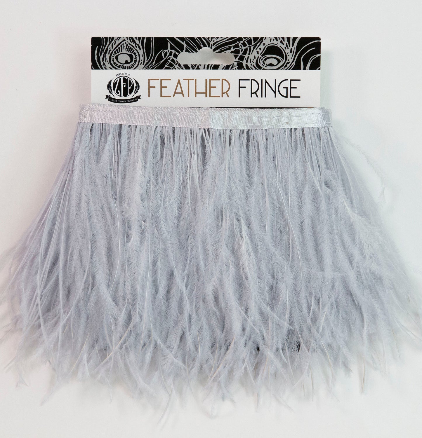 Ostrich Feather Fringe 2PLY - Silver - Feathers