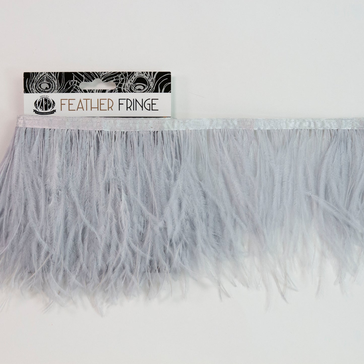 Ostrich Feather Fringe 2PLY - Silver - Feathers