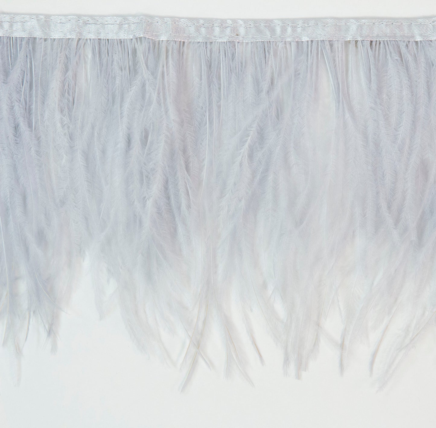 Ostrich Feather Fringe 2PLY - Silver - Feathers