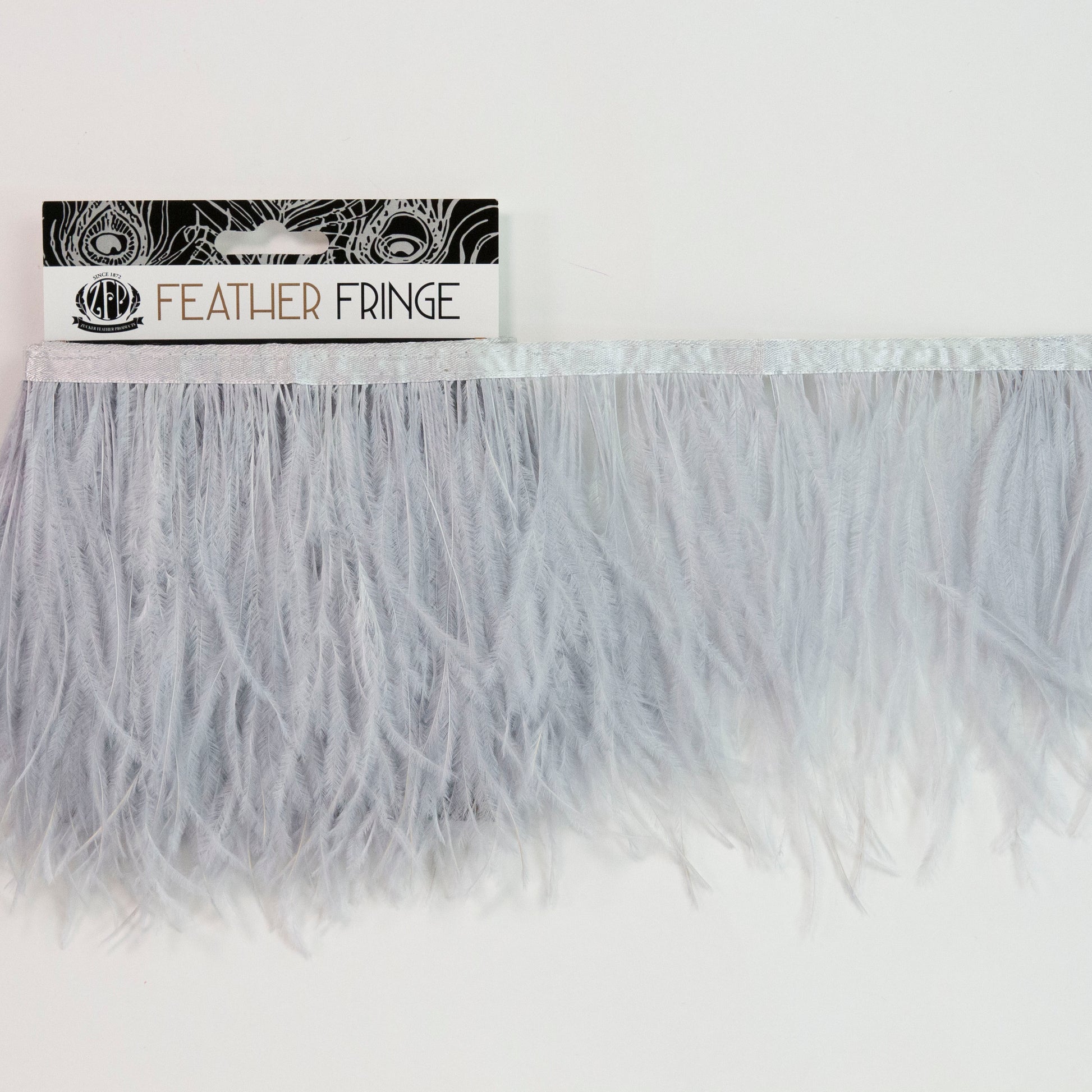 Ostrich Feather Fringe 2PLY - Silver - Feathers