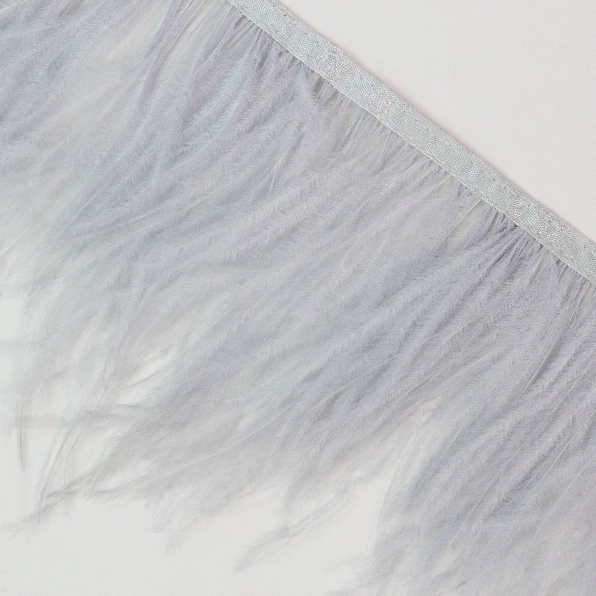 Ostrich Feather Fringe 2PLY - Silver - Feathers