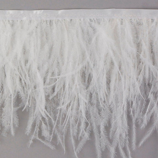 Ostrich Feather Fringe 2PLY - White - Feathers