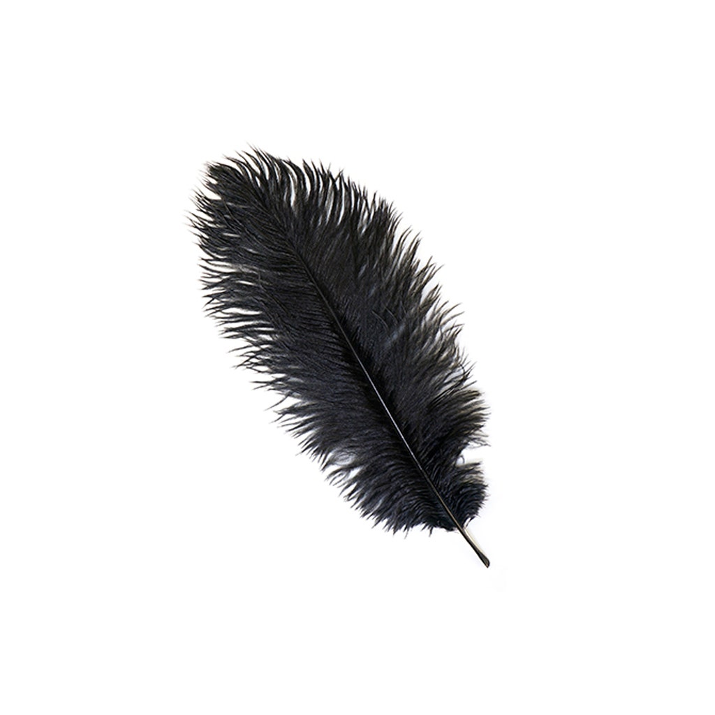 Ostrich Feathers 13-16’’ Drabs - Black - 1 piece - Ostrich Feathers