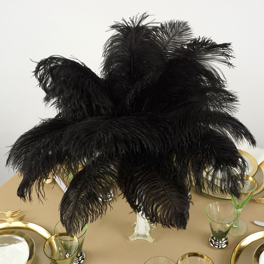 Ostrich Feathers 13-16’’ Drabs - Black - Ostrich Feathers