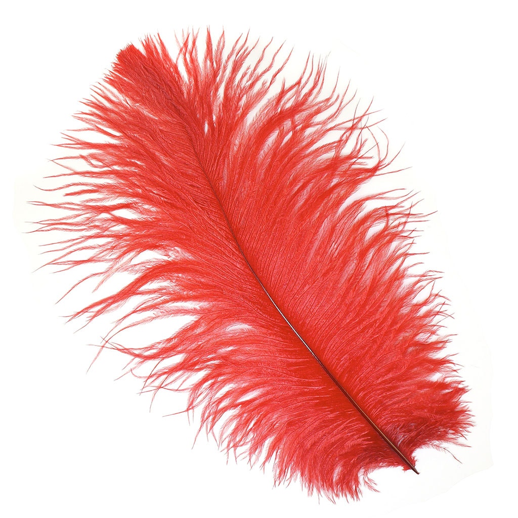 Ostrich Feathers 13-16’’ Drabs - Red - 1 piece - Ostrich Feathers