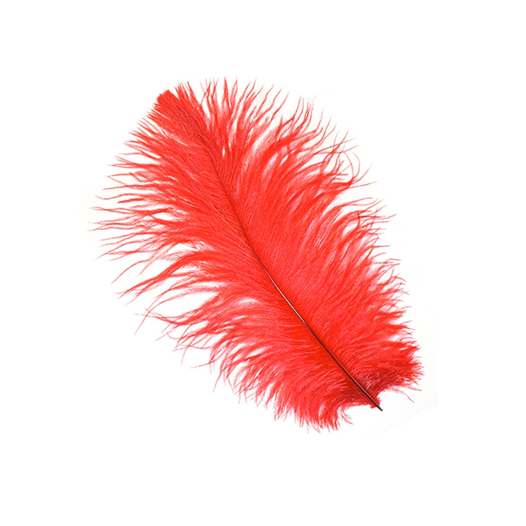 Ostrich Feathers 13-16’’ Drabs - Red - Ostrich Feathers