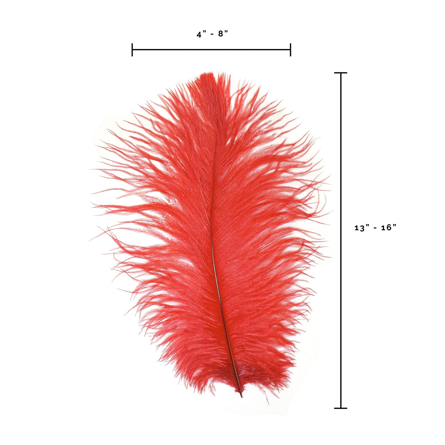 Ostrich Feathers 13-16’’ Drabs - Red - Ostrich Feathers