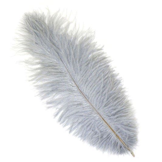 Ostrich Feathers 13-16’’ Drabs - Silver - 1 piece - Ostrich Feathers