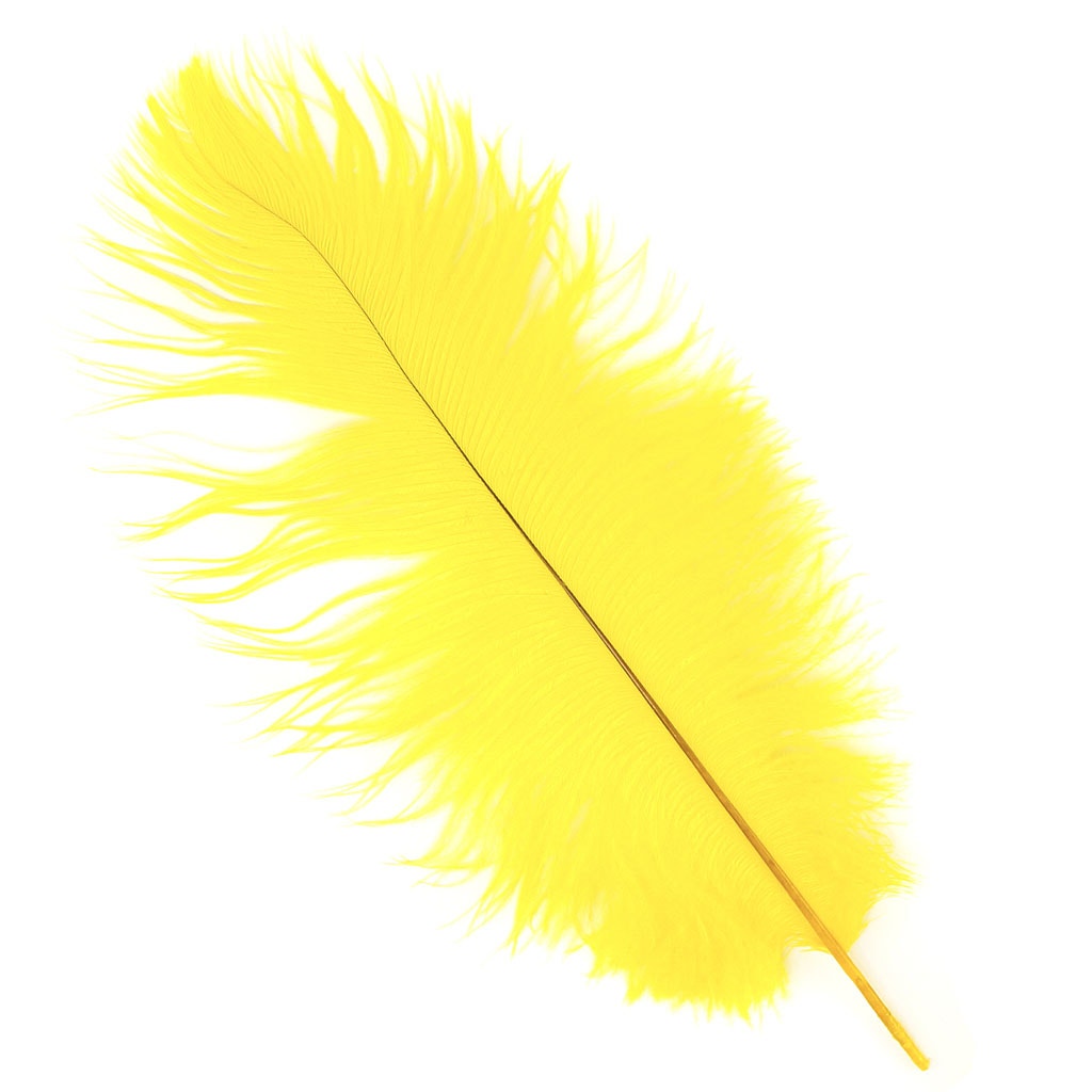 Ostrich Feathers 13-16’’ Drabs - Yellow - 1 piece - Ostrich Feathers