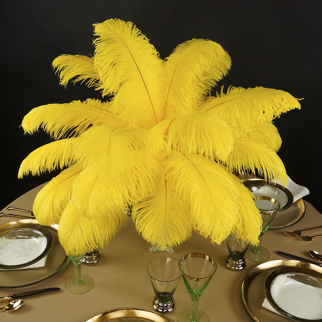 Ostrich Feathers 13-16’’ Drabs - Yellow - Ostrich Feathers