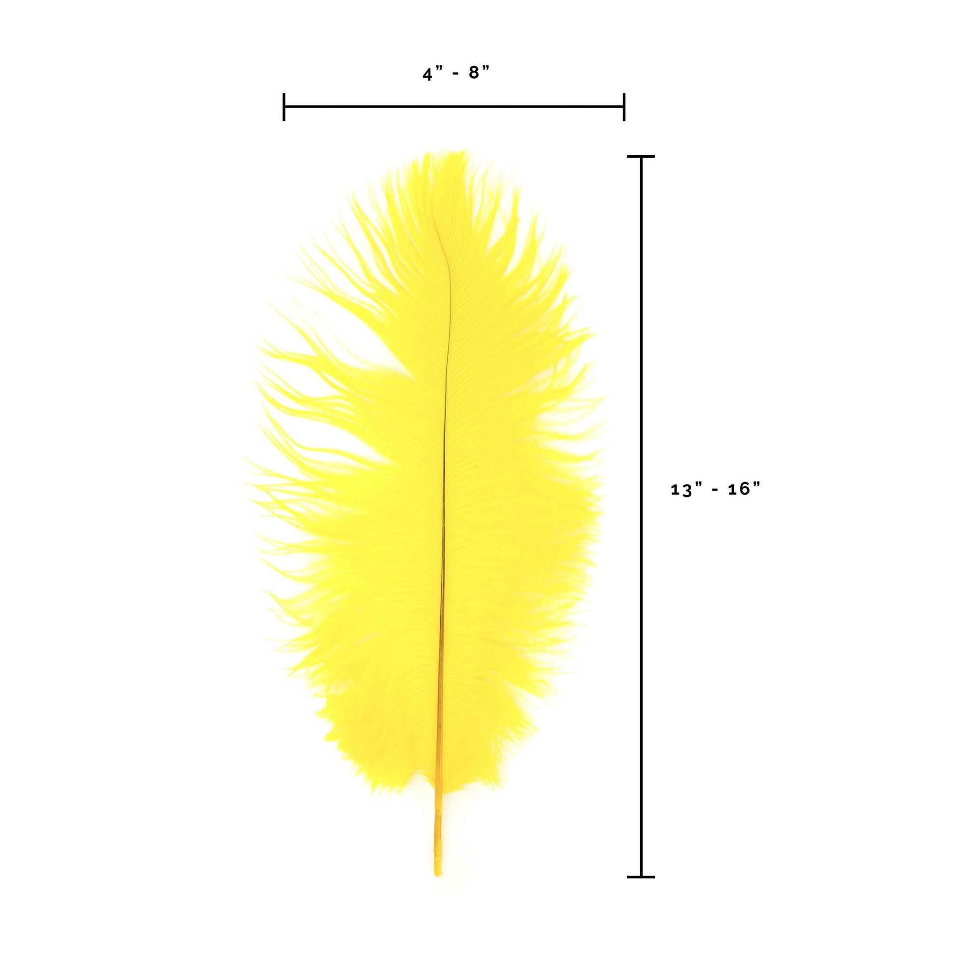 Ostrich Feathers 13-16’’ Drabs - Yellow - Ostrich Feathers