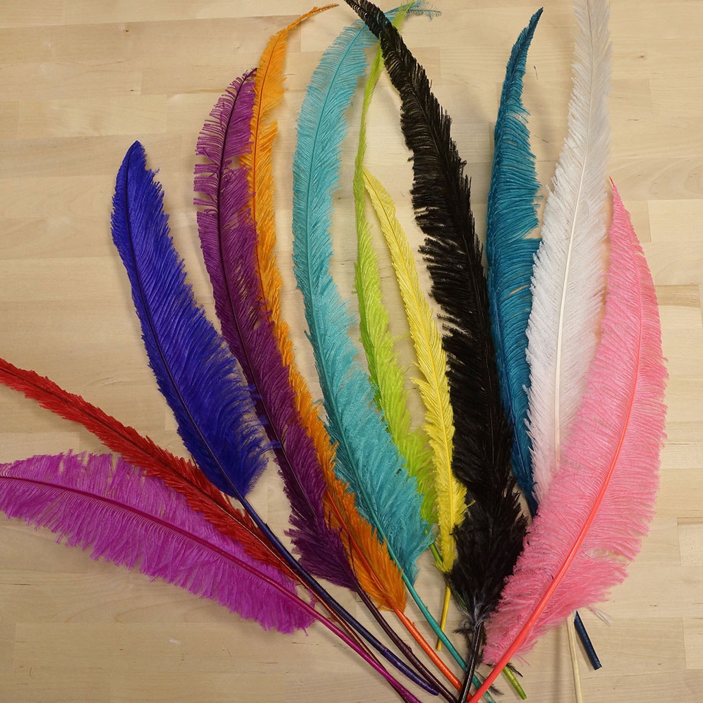 Ostrich Feathers - 13-24’’ Nandus - Fluorescent Yellow - Ostrich Feathers