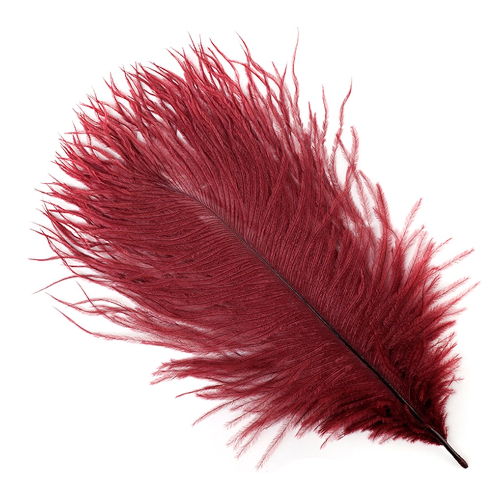 Ostrich Feathers 4-8’’ Drabs - Burgundy - 2 pieces - Ostrich Feathers