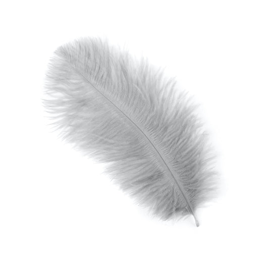 Ostrich Feathers 4-8’’ Drabs - Silver - 2 pieces - Ostrich Feathers