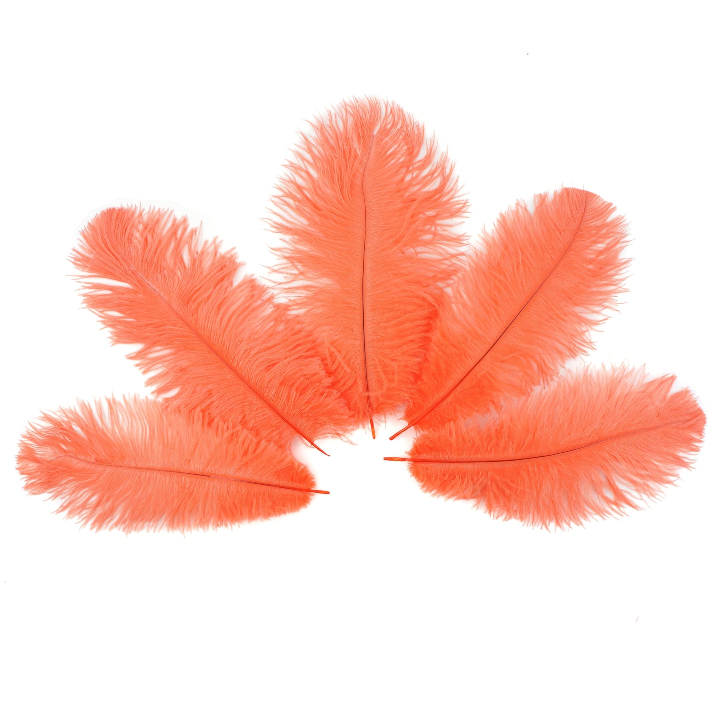 Ostrich Feathers 9-12’’ Drabs - Hot Orange - 12 pieces - Ostrich Feathers