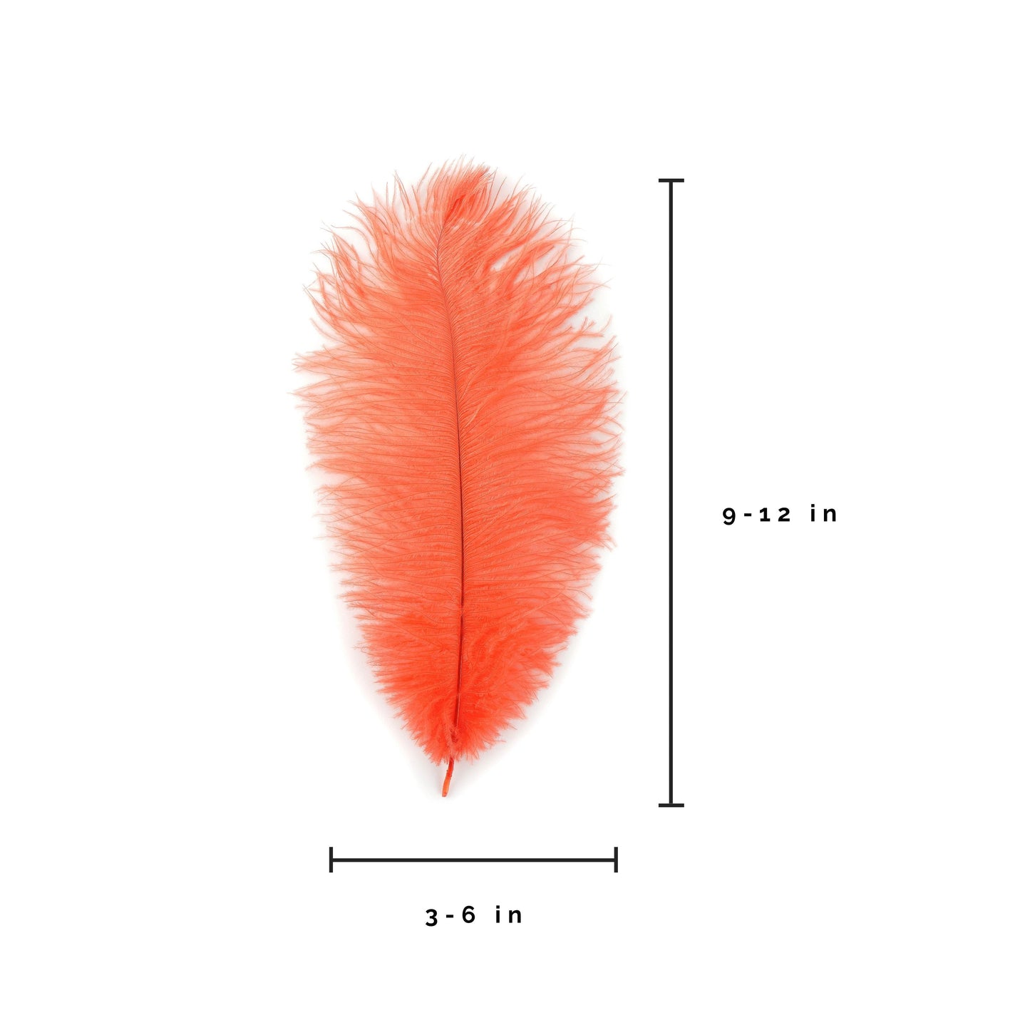 Ostrich Feathers 9-12’’ Drabs - Hot Orange - Ostrich Feathers