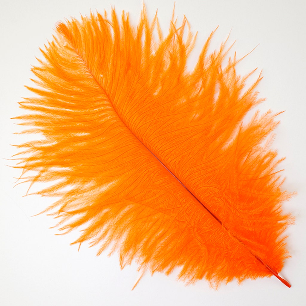 Ostrich Feathers 9-12’’ Drabs - Orange - 1 piece - Ostrich Feathers