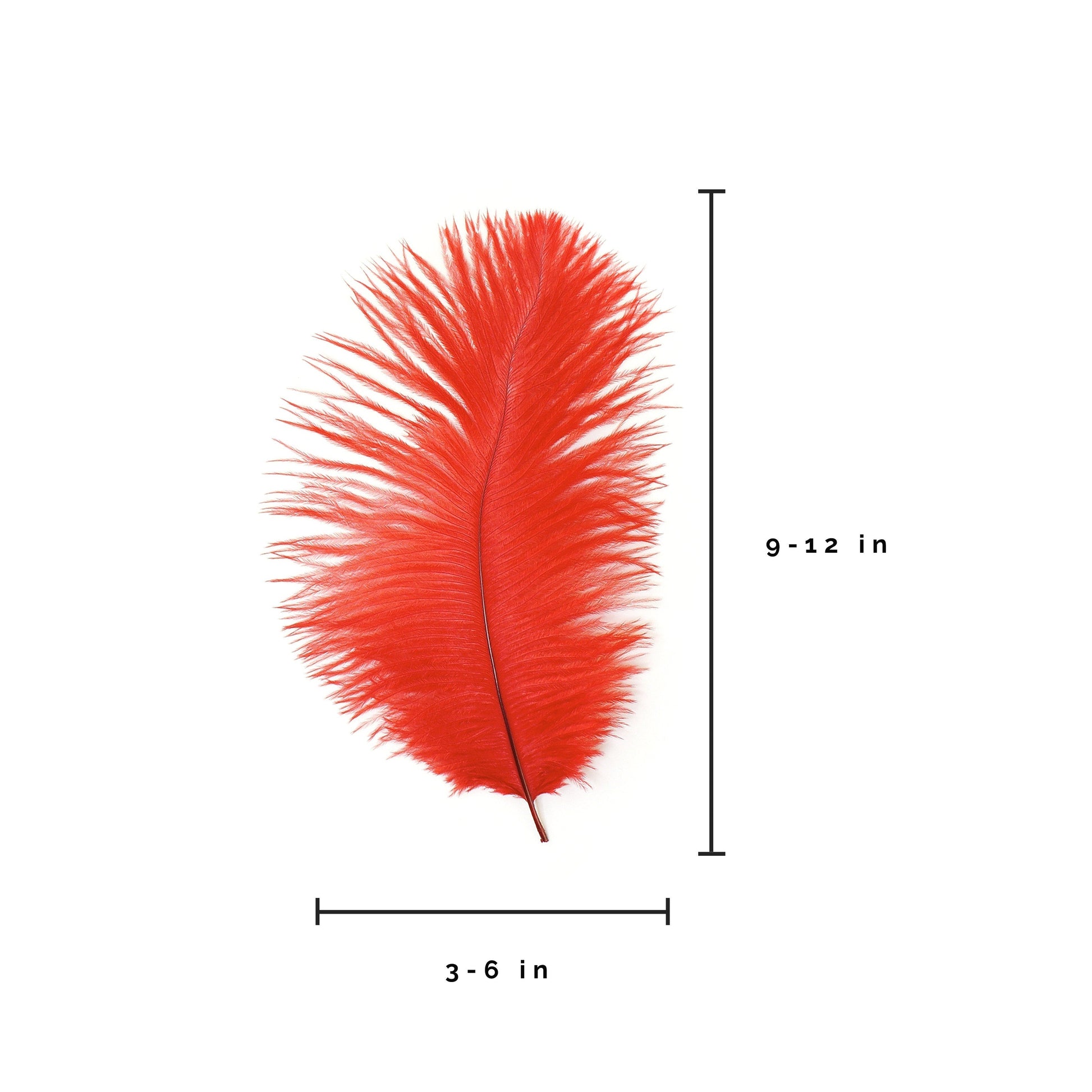 Ostrich Feathers 9-12’’ Drabs - Red - Ostrich Feathers