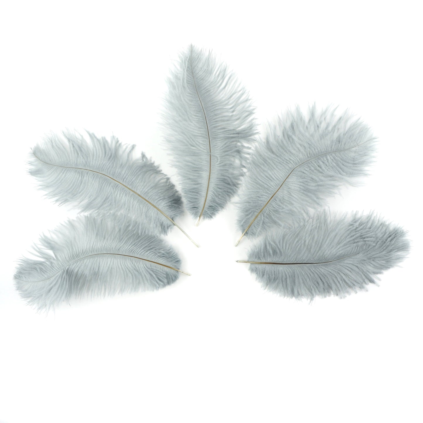 Ostrich Feathers 9-12’’ Drabs - Silver - 12 pieces - Ostrich Feathers