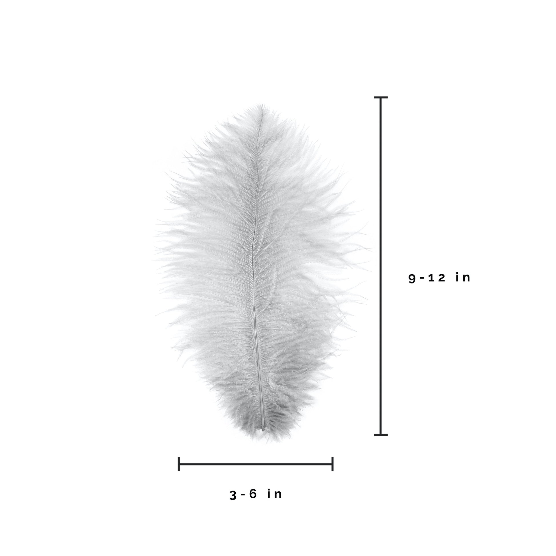 Ostrich Feathers 9-12’’ Drabs - Silver - Ostrich Feathers