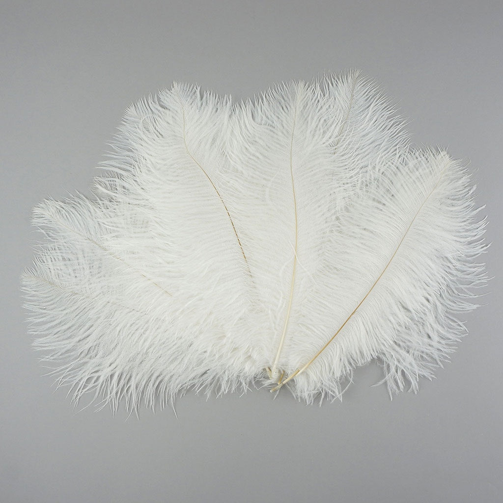 Ostrich Feathers 9-12’’ Drabs - White - 1/4 lb. bulk - Ostrich Feathers