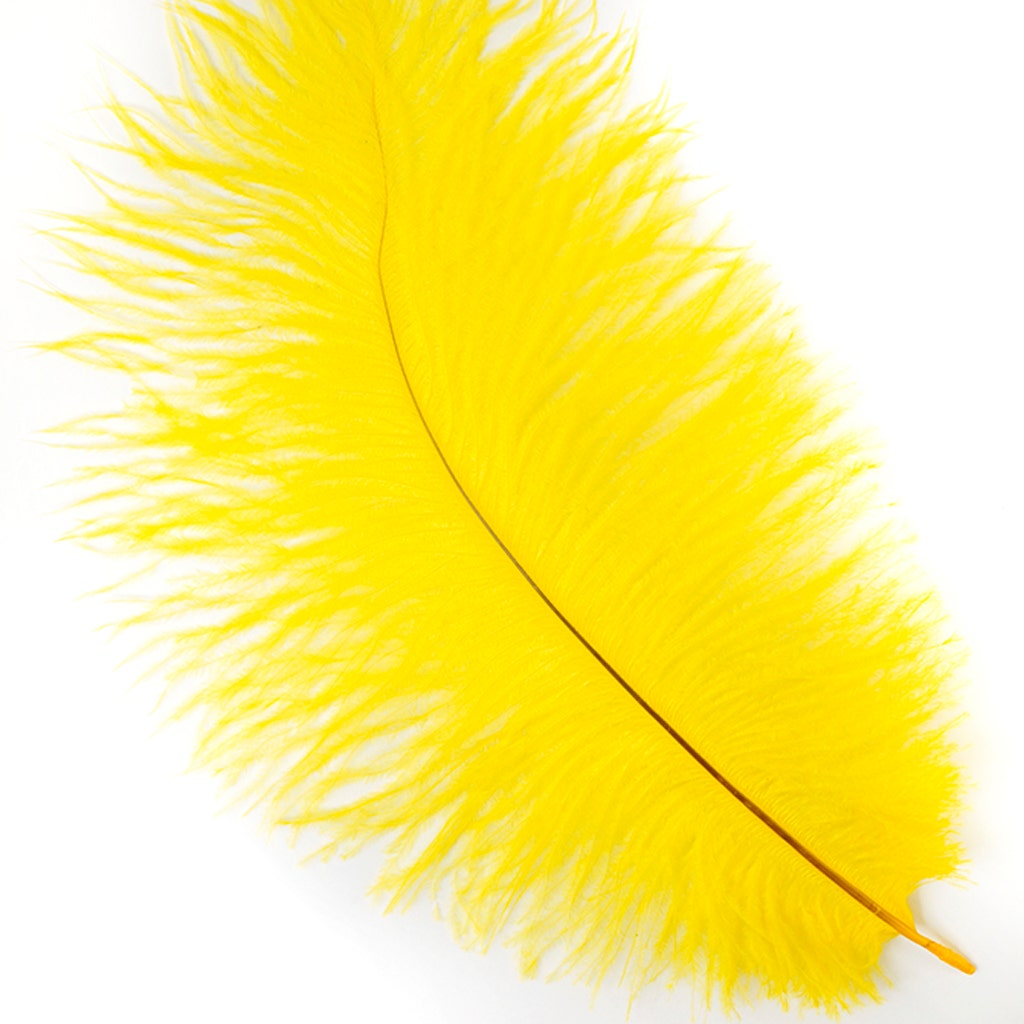 Ostrich Feathers 9-12’’ Drabs - Yellow - 1 piece - Ostrich Feathers