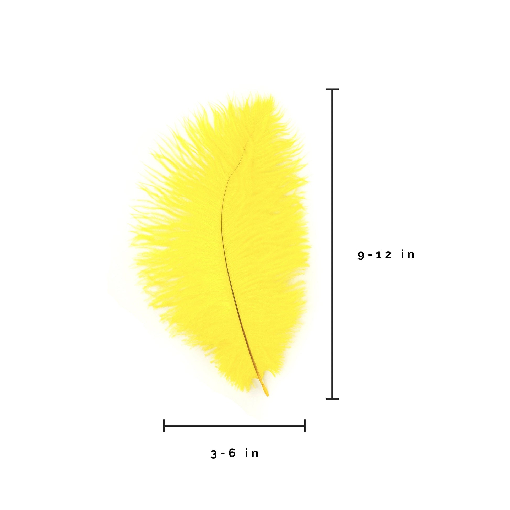 Ostrich Feathers 9-12’’ Drabs - Yellow - Ostrich Feathers