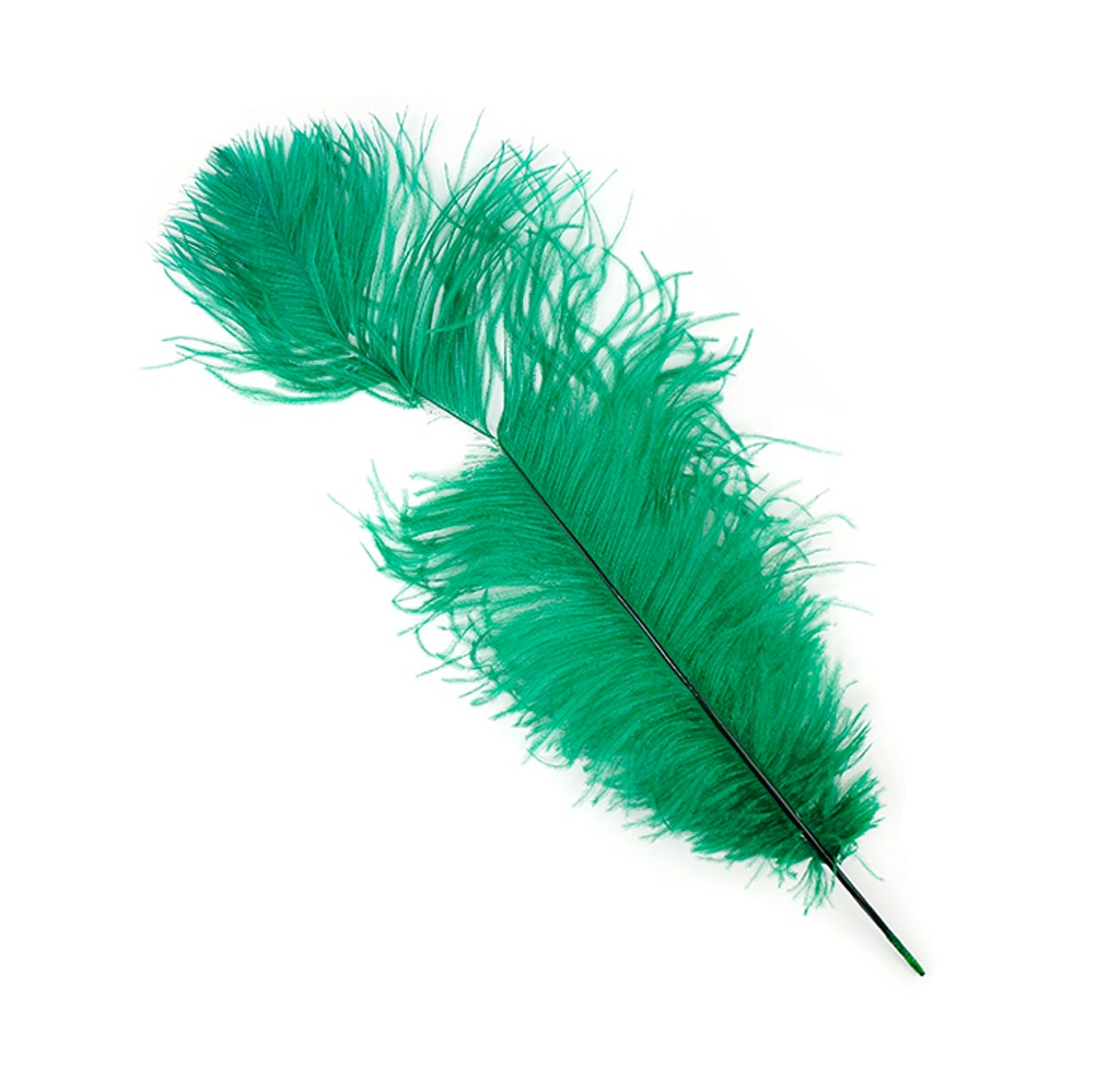 Ostrich Feathers-Damaged Drabs - Emerald - Feathers