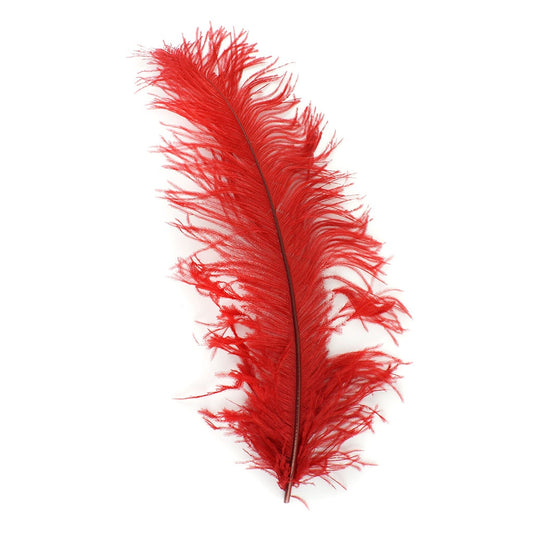 Ostrich Feathers-Damaged Drabs - Red - Feathers