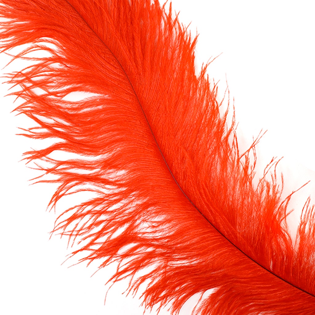 Ostrich Feathers-Narrow Drabs - Red - Feathers