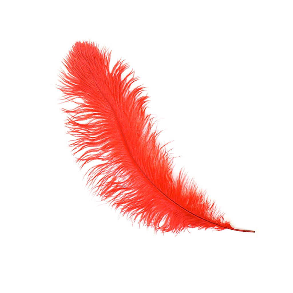 Ostrich Feathers-Narrow Drabs - Red - Feathers