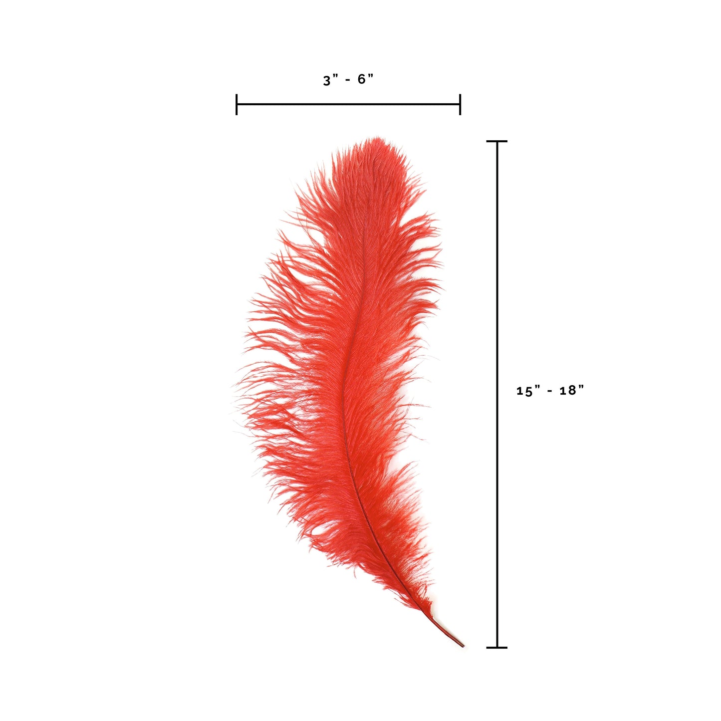 Ostrich Feathers-Narrow Drabs - Red - Feathers