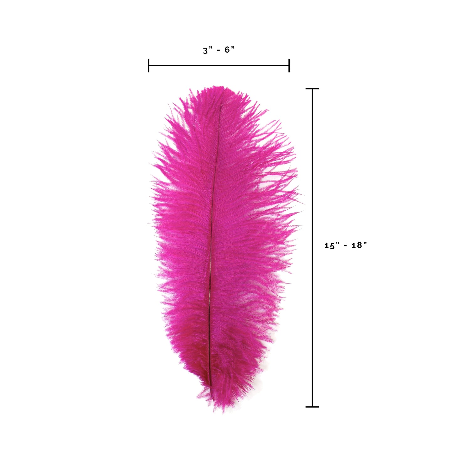 Ostrich Feathers-Narrow Drabs - Shocking Pink - Feathers