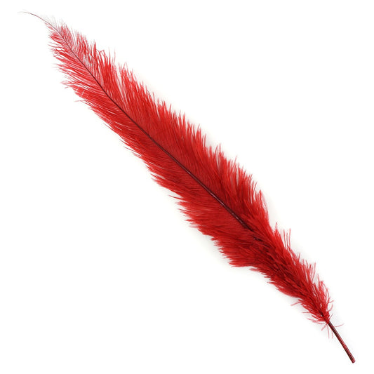 Ostrich Feathers-Spads Damaged - Red - Feathers