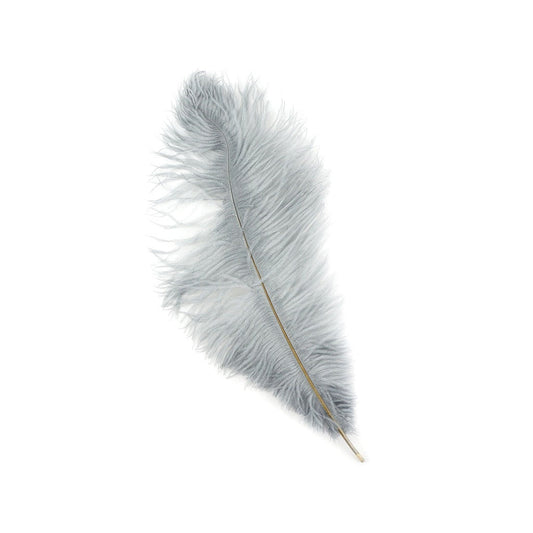 Ostrich Plume Feathers-Damaged Drabs - Silver - Feathers