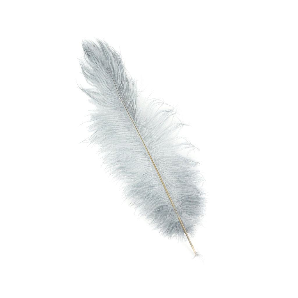 Ostrich Plume Feathers-Damaged Drabs - Silver - Feathers