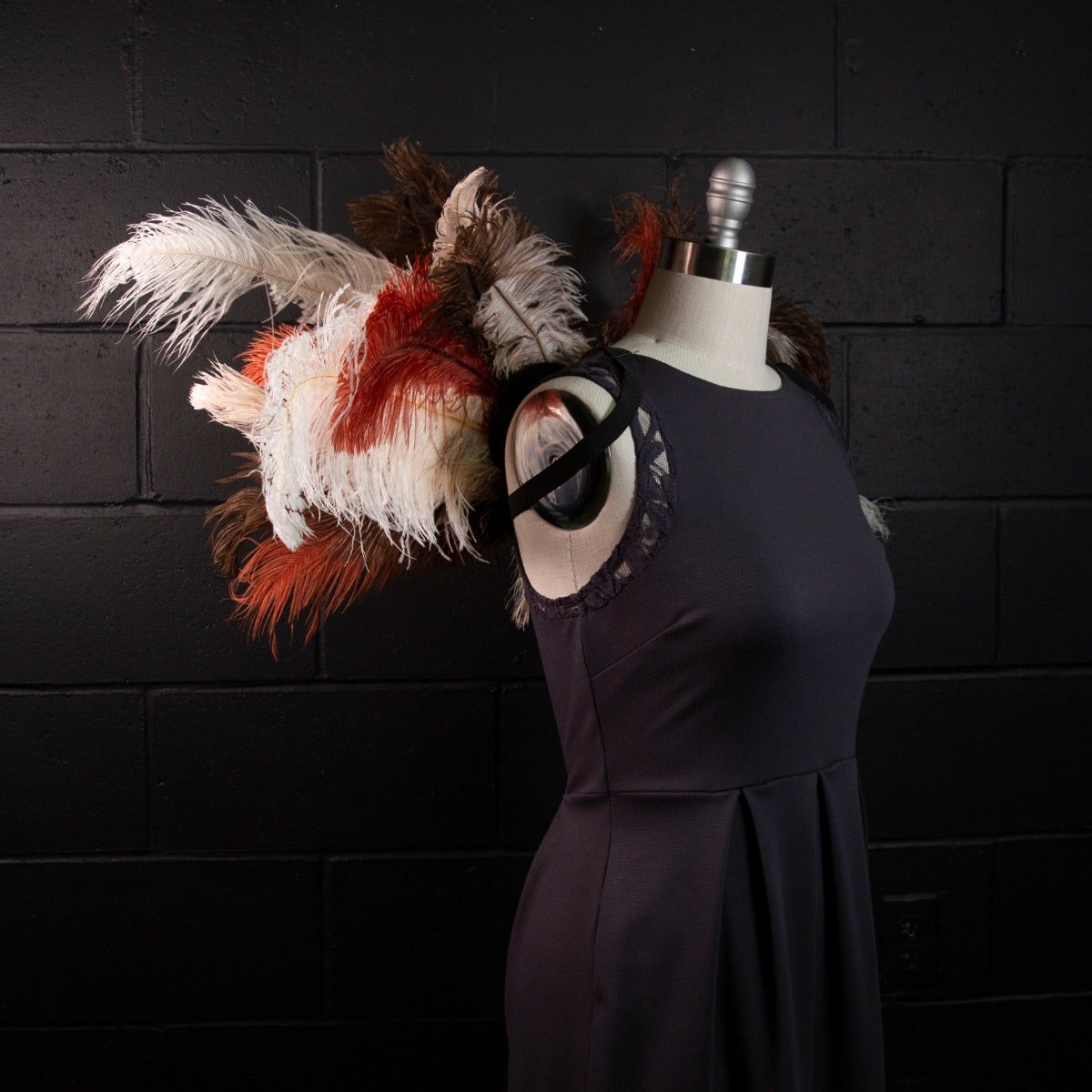 Owl Upcycled Ostrich Feather Costume Wings - Feathers