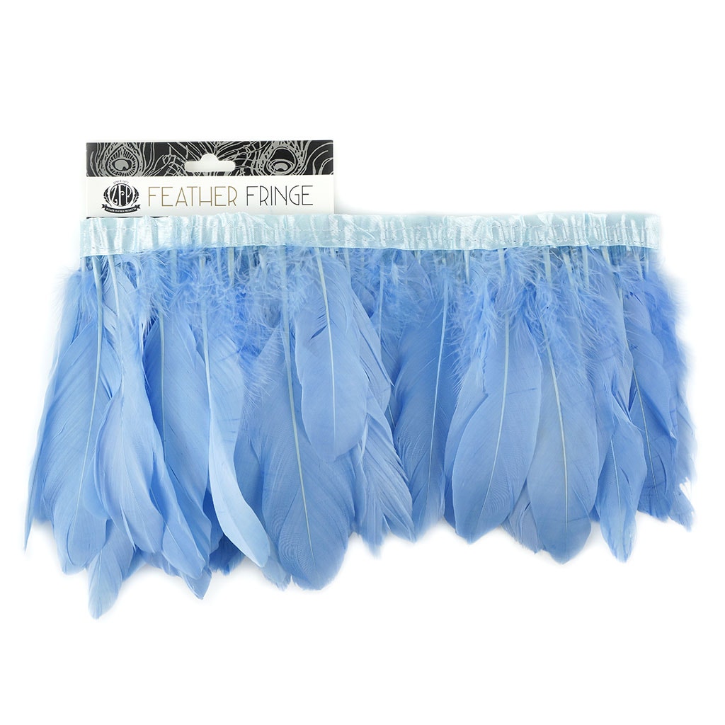 Parried Goose Pallet Feather Fringe - 6’’ - 1yd Sky - Feathers