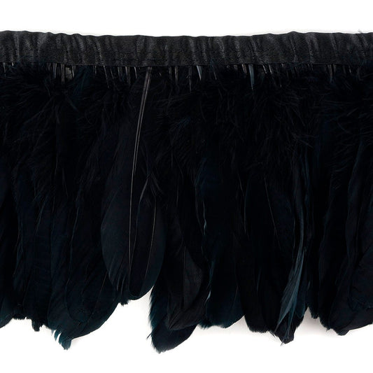 Parried Goose Pallet Feather Fringe - Black - Feathers