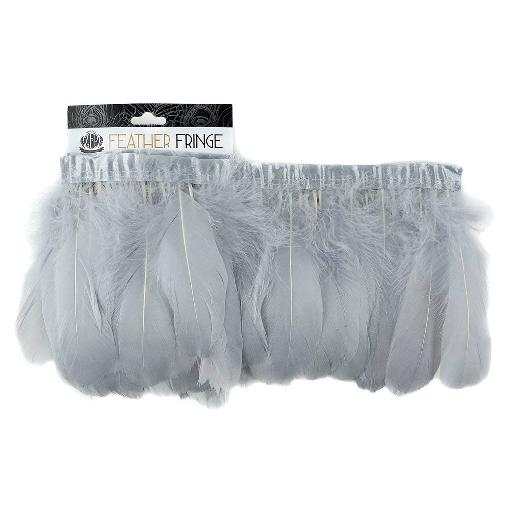 Parried Goose Pallet Feather Fringe Silver - Feathers