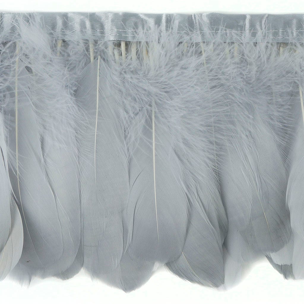 Parried Goose Pallet Feather Fringe Silver - Feathers