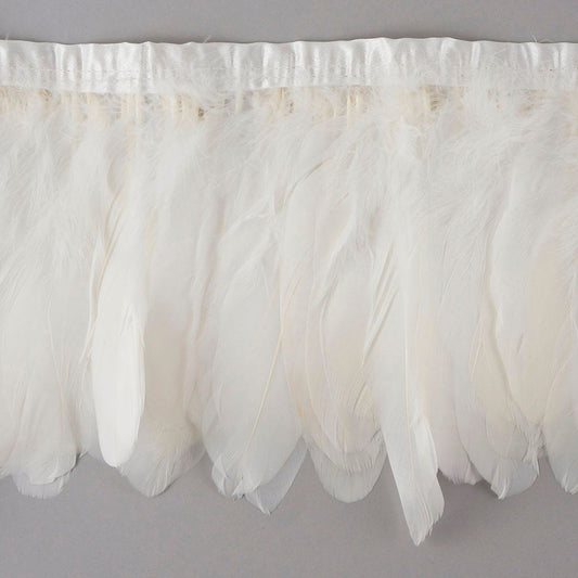 Parried Goose Pallet Feather Fringe - White - Feathers