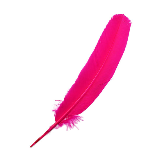 Parried Turkey Quills Selected - Shocking Pink - Feathers