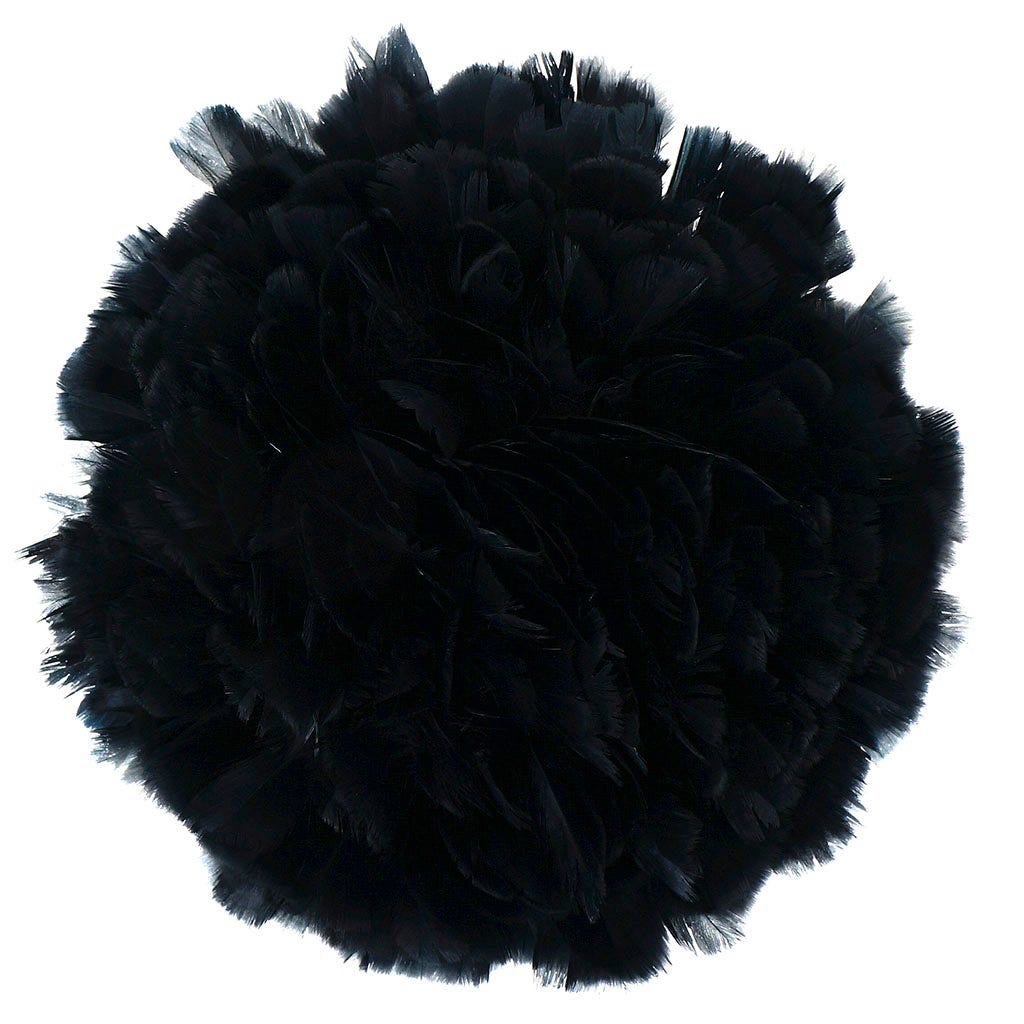 Parried Turkey Ruff Feathers - 1/2YD - Black - Feathers