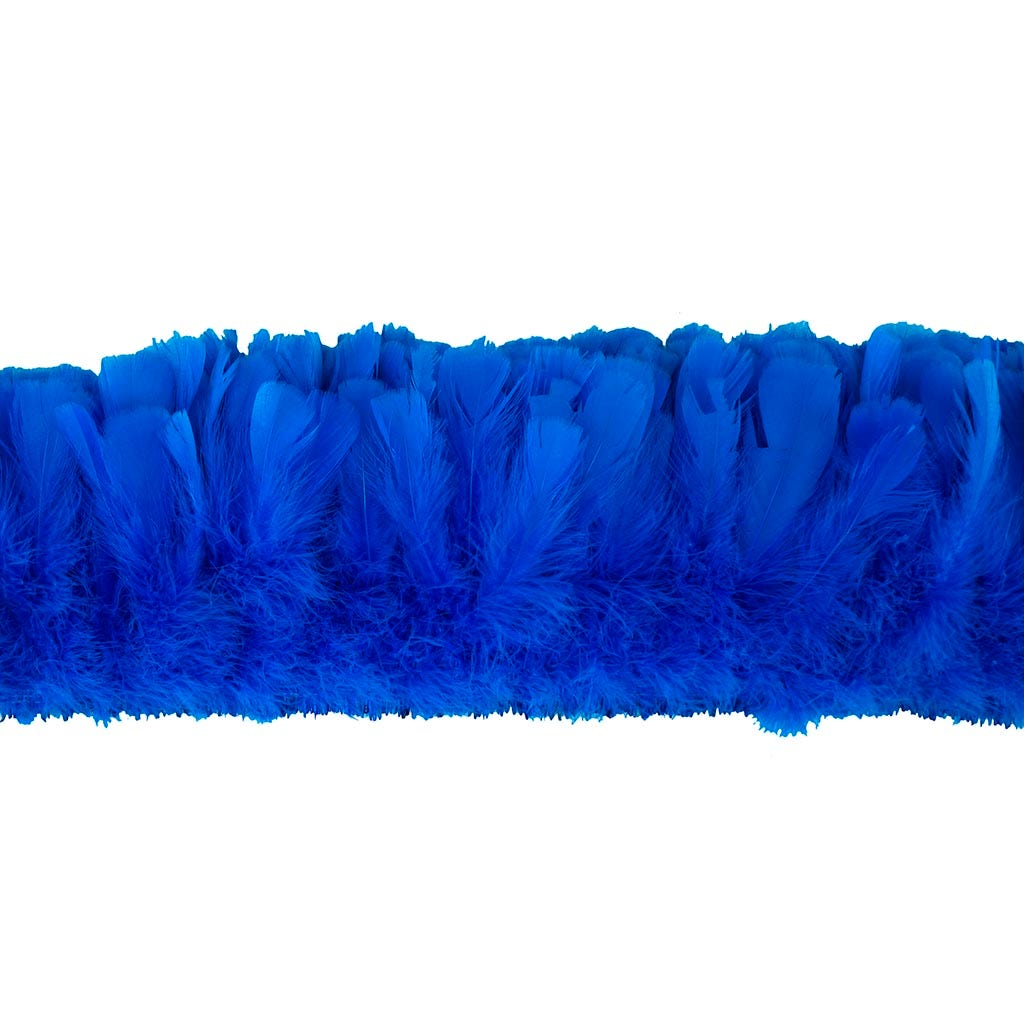 Parried Turkey Ruff Feathers - 1/2YD - Dark Turquoise - Feathers